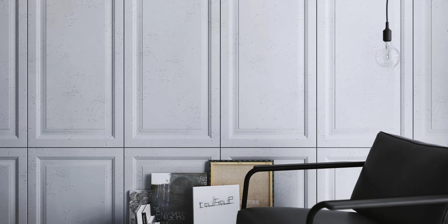 3D Concrete Wall Panels FRAMES in a living room | DecorMania UK